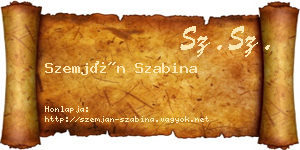 Szemján Szabina névjegykártya